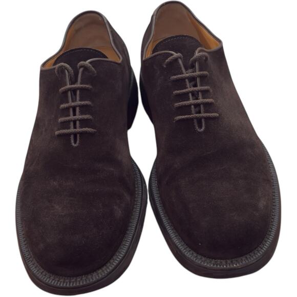 Giorgio Armani Lace Up Brown Suede Shoes Size 43.5 US 10.5 - Picture 8 of 13